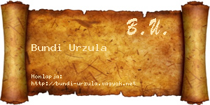 Bundi Urzula névjegykártya